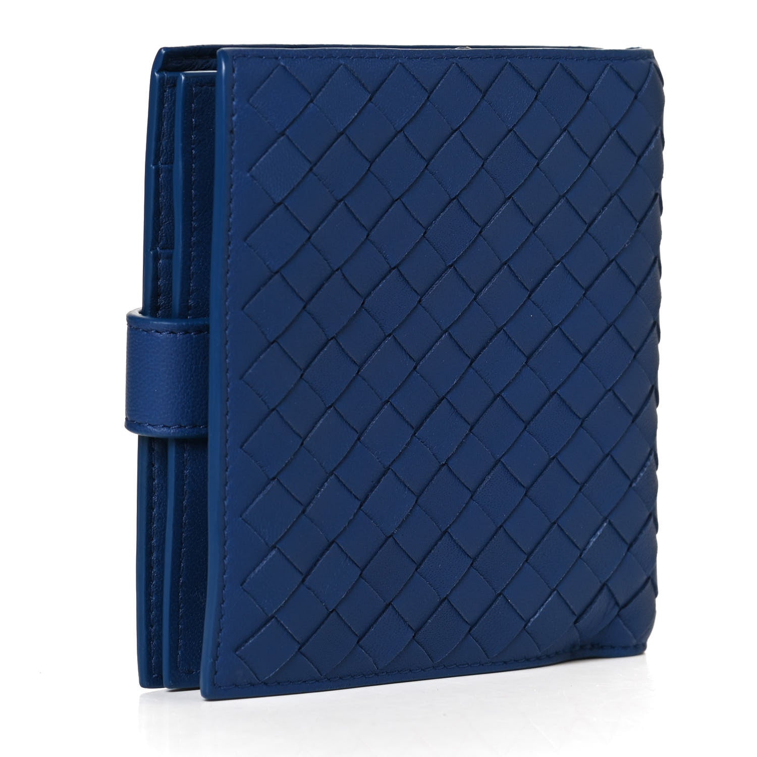 Bottega Veneta Nappa Intrecciato Mini Wallet Blue 3 of 11
