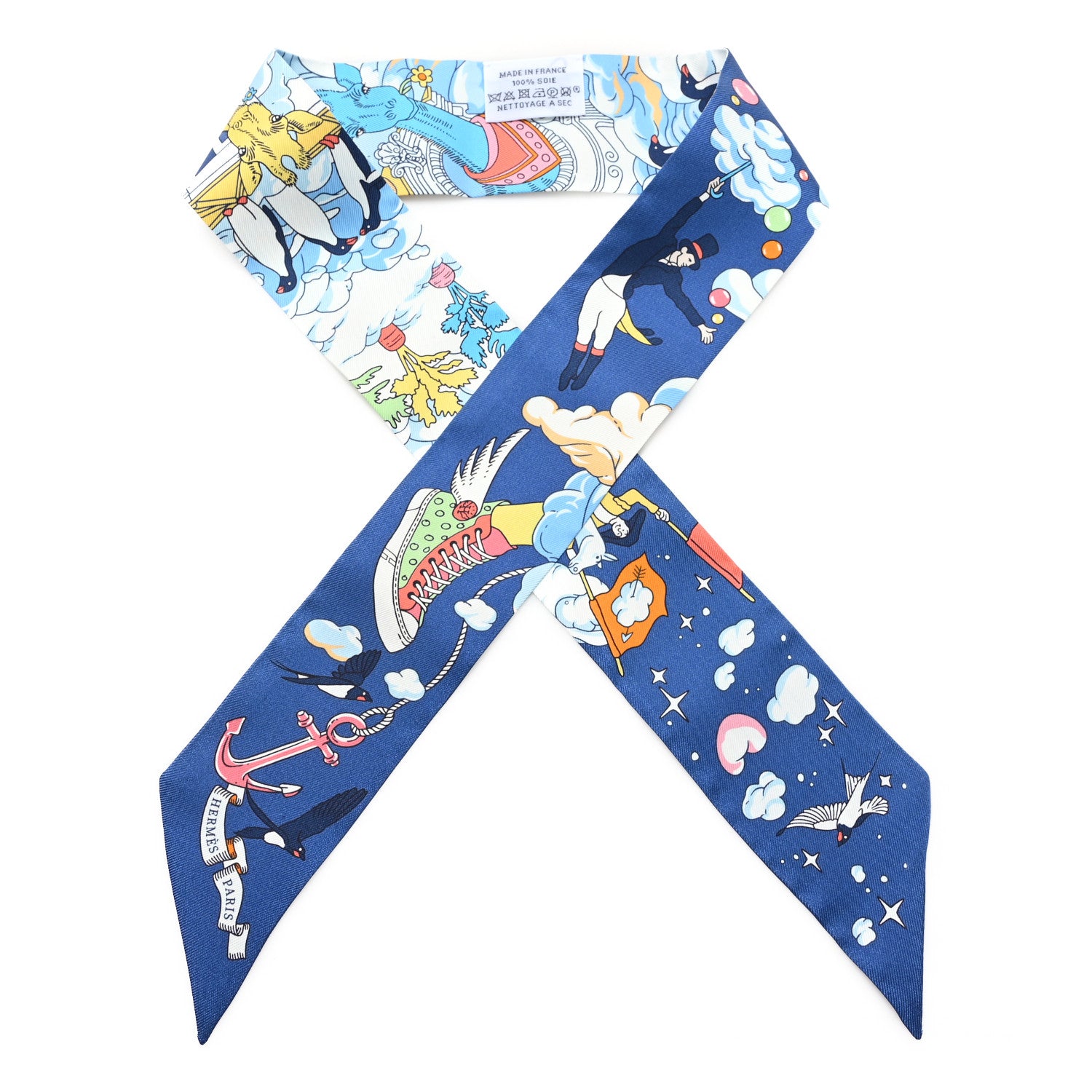 Hermes Silk Sur Mon Nuage Twilly Marine Clair Ciel 1 of 3