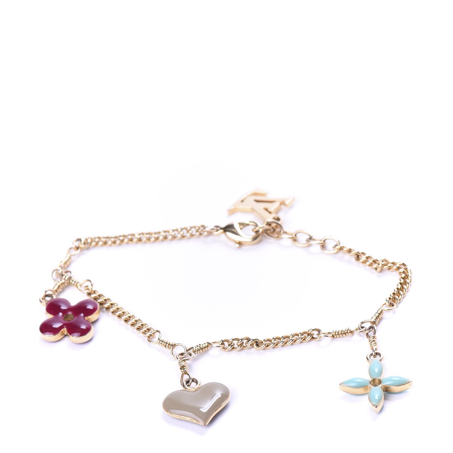 Sweet Monogram Charm Bracelet Gold