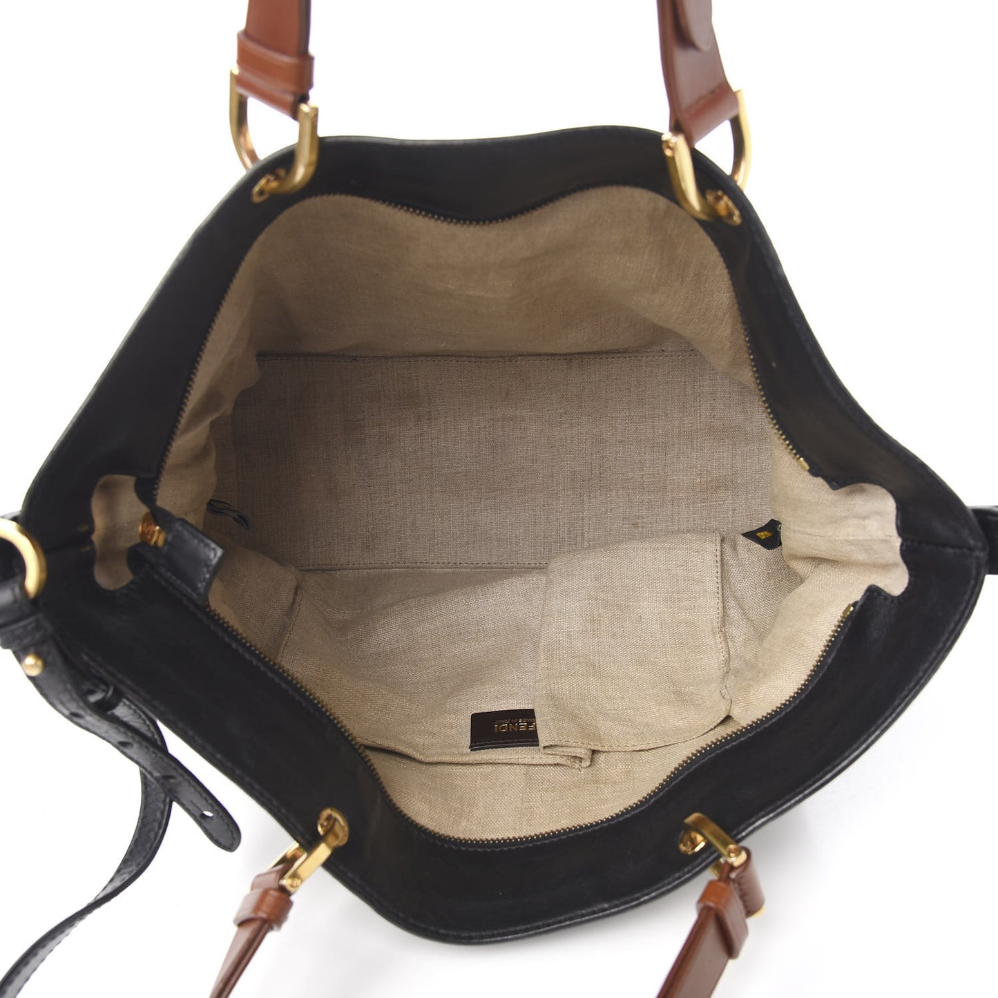 Pequin Cuoio Vegetale Shoulder Tote Tobacco Black Cuoio