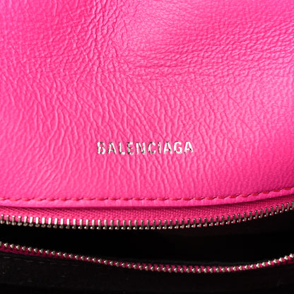 Balenciaga Nappa Calfskin Quilted Touch B Puffy Clutch Fuchsia 6 of 15