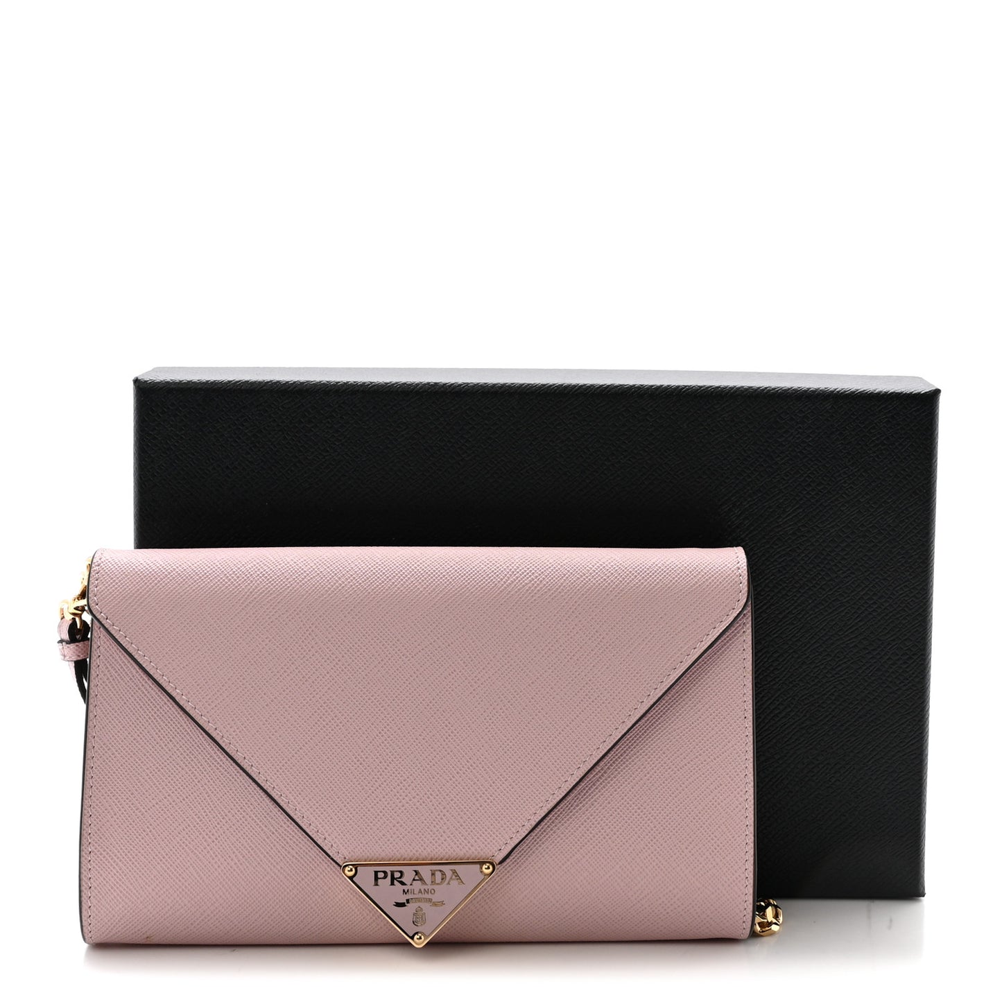 Saffiano Metal Envelope Clutch Pink