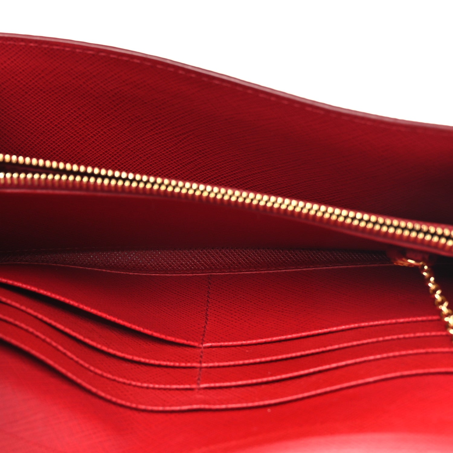 Prada Saffiano Cahier Continental Flap Travel Wallet Fuoco 7 of 12