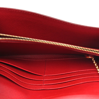Prada Saffiano Cahier Continental Flap Travel Wallet Fuoco 7 of 12