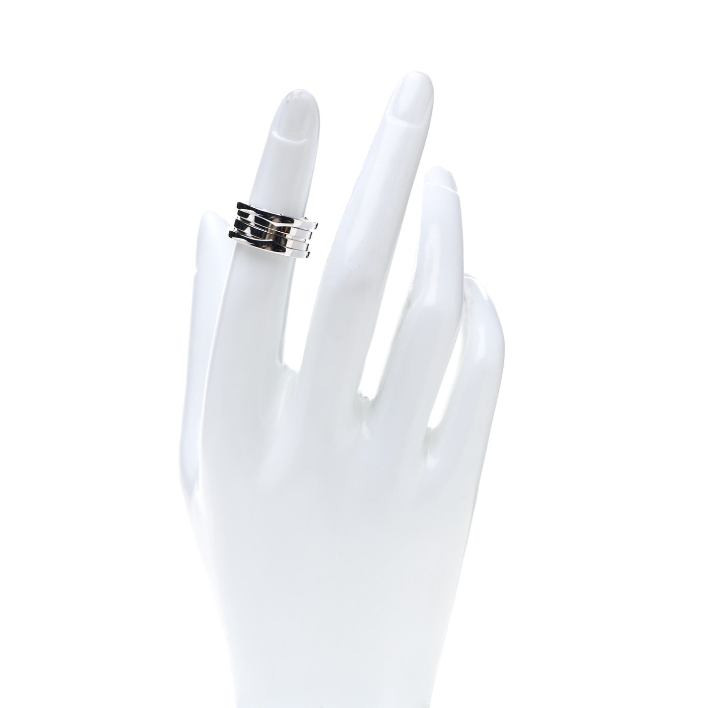 18K White Gold B.Zero1 Three-Band Ring 48 4.5