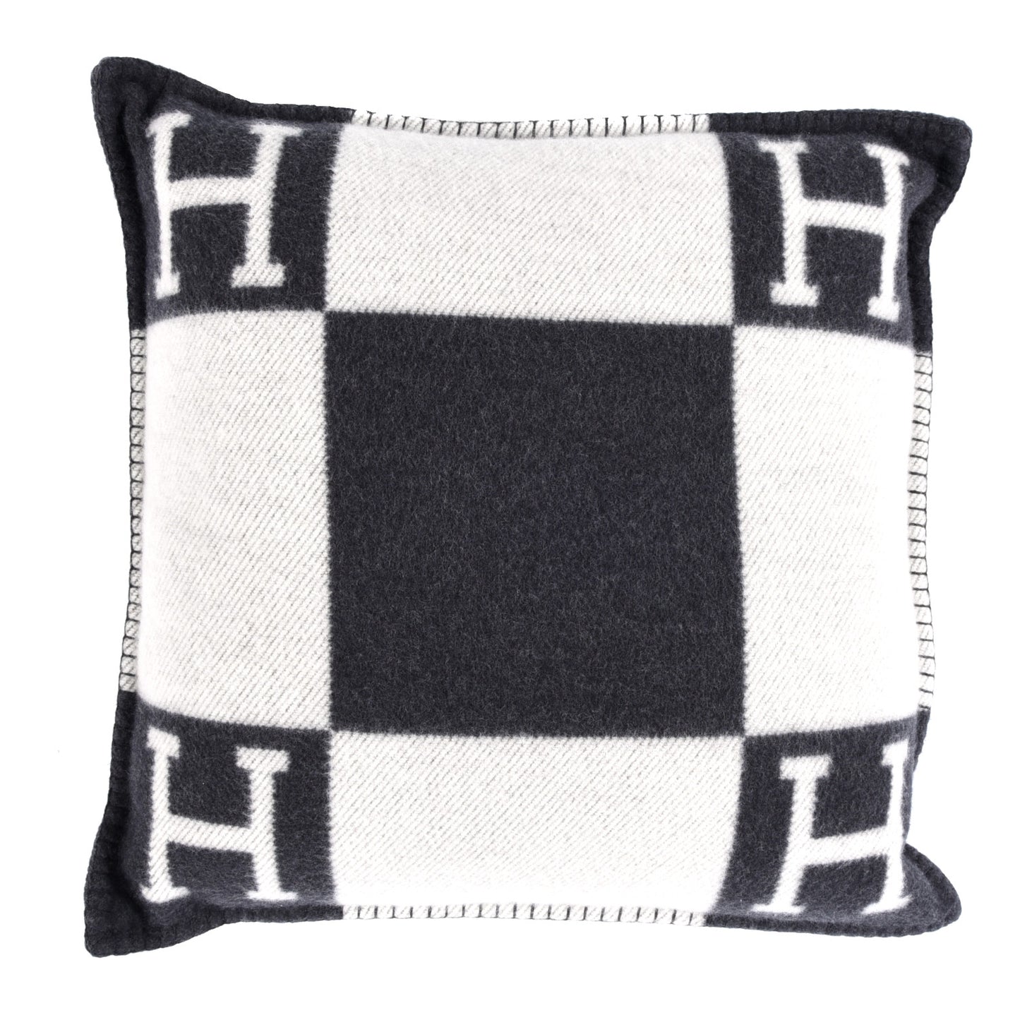 Wool Cashmere Avalon Pillow PM Ecru Gris Fonce