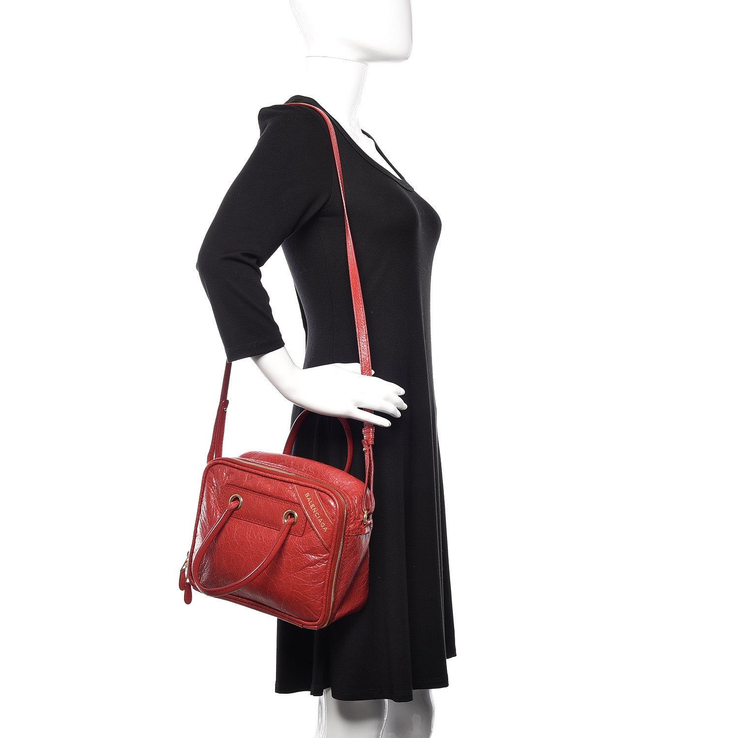 Balenciaga Agneau S Blanket Square Tote Rouge Brique 2 of 9