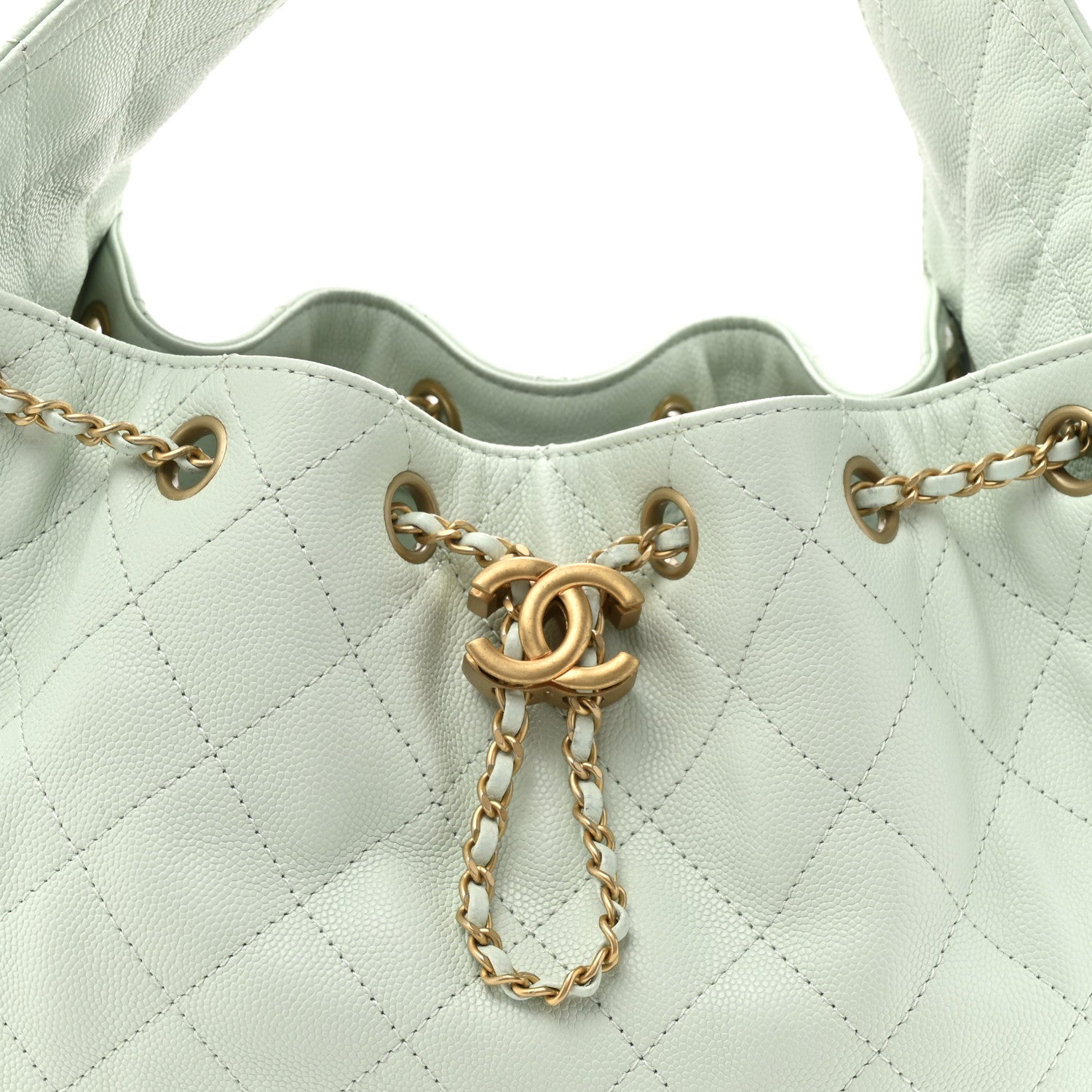 Chanel Caviar Quilted Small Chanel 25 Handbag Light Green 8 of 13