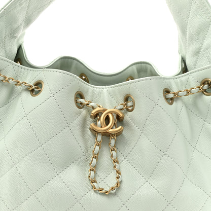 Chanel Caviar Quilted Small Chanel 25 Handbag Light Green 8 of 13