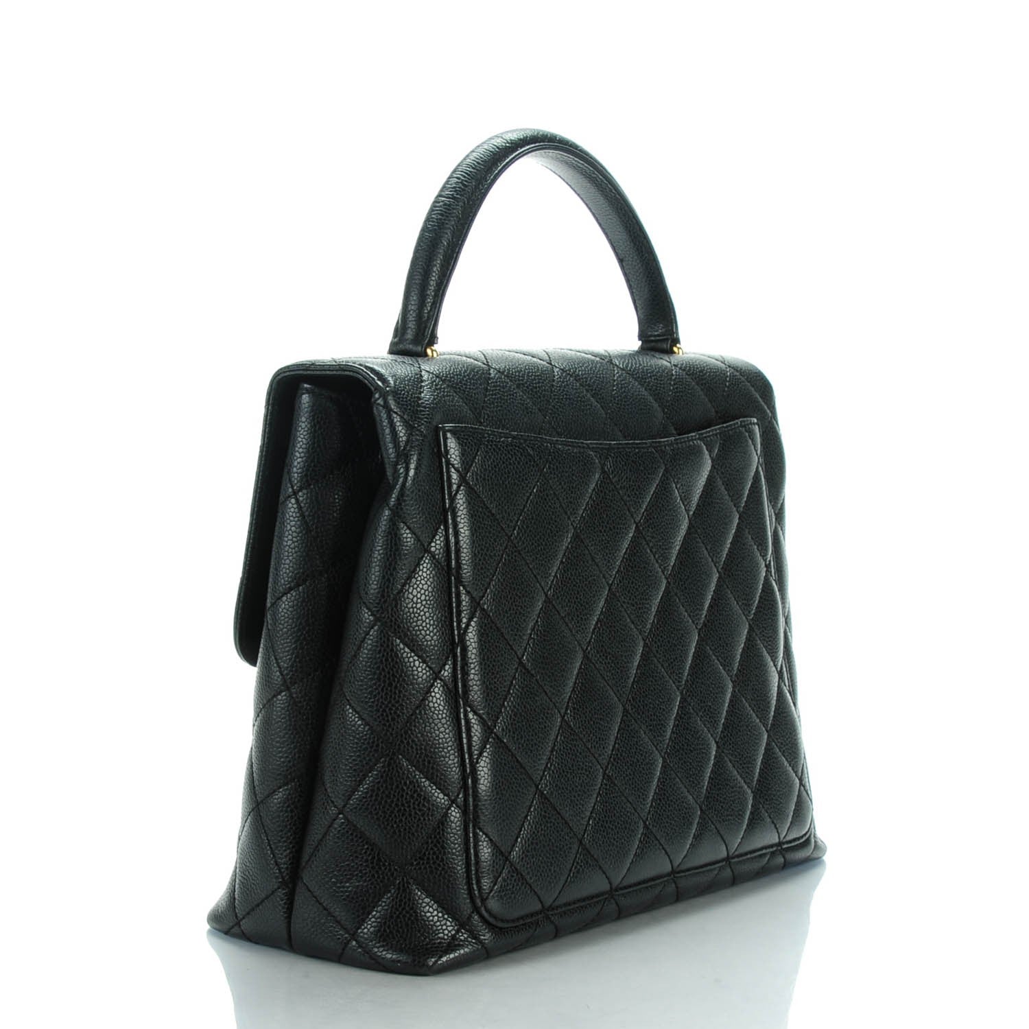 Chanel Caviar Quilted Jumbo Kelly Flap Black 3 of 9