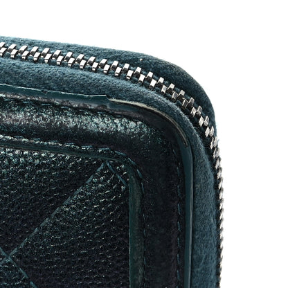 Chanel Iridescent Caviar Quilted Medium Filigree Zip Around Wallet Dark Turquoise 11 of 14