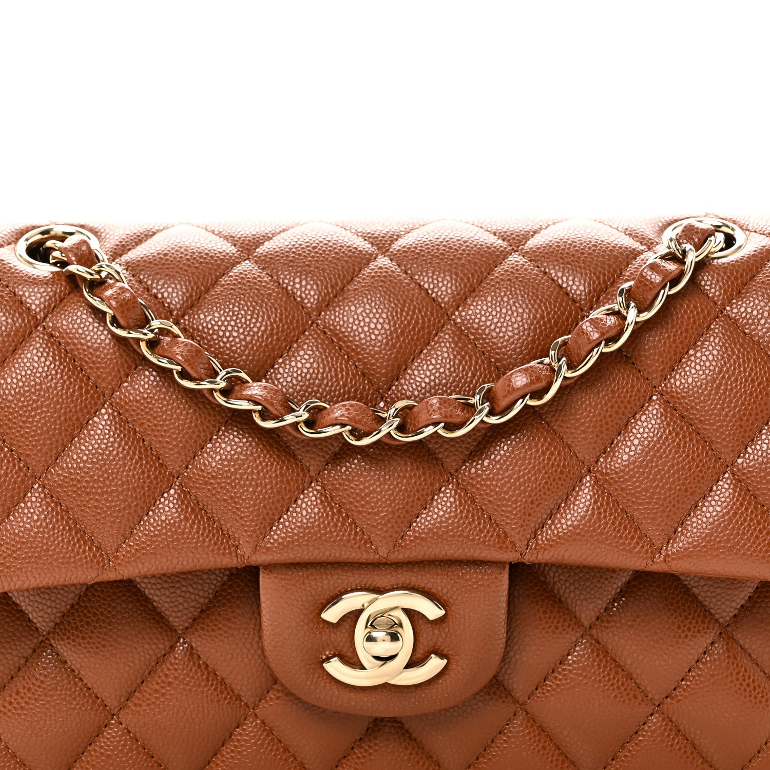 Chanel Caviar Quilted Small Double Flap Light Brown 8 of 10