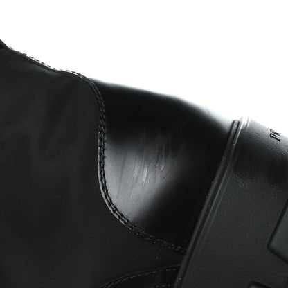 Prada Spazzolato Rois Nylon Metal Triangle Logo Monolith Pouch Pocket 55mm Boots 41 Black 9 of 9