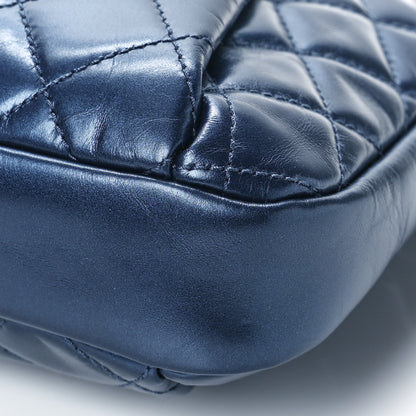 Chanel Metallic Calfskin Quilted Accordion Flap Blue 9 of 11