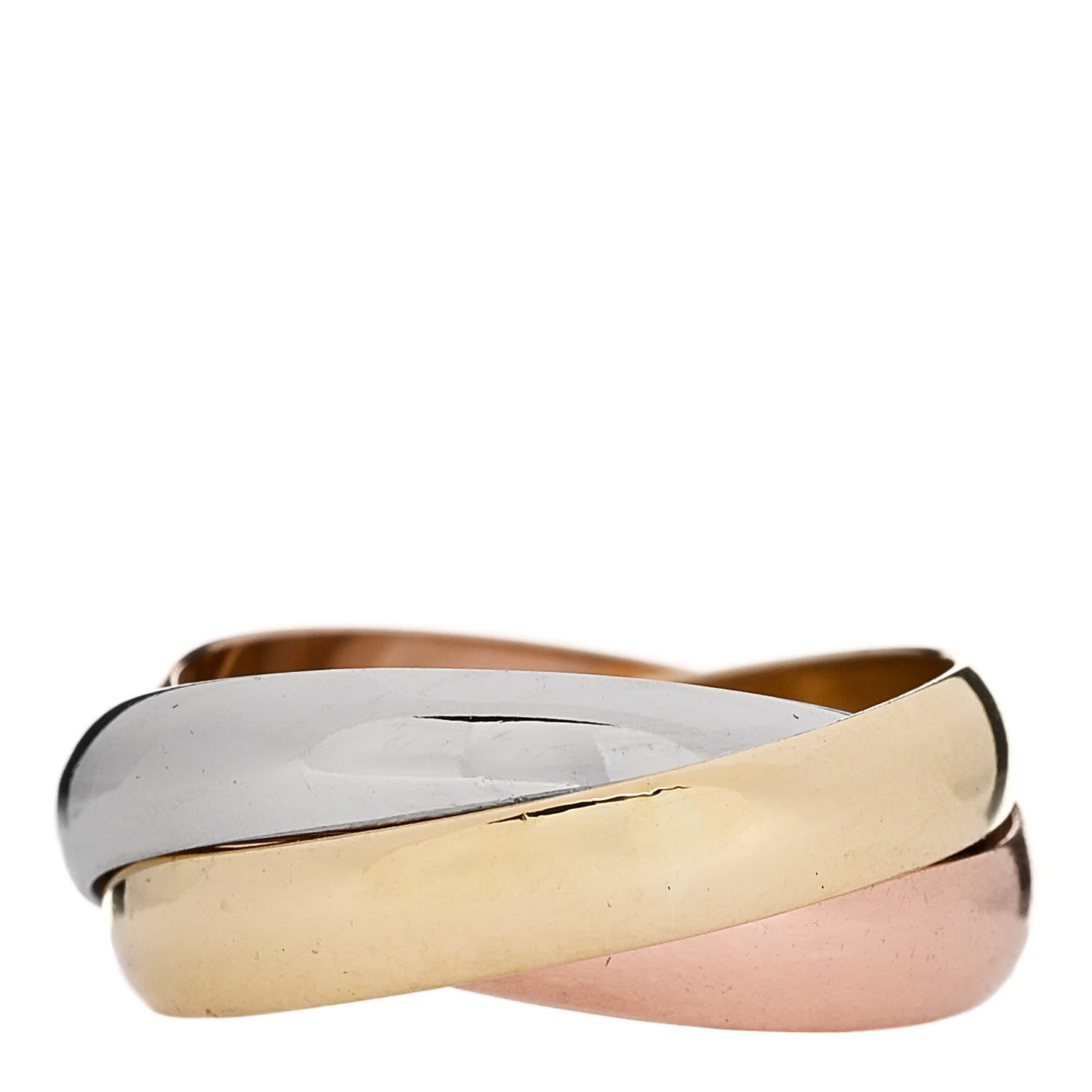 Cartier 18K Pink Yellow White Gold Classic Les Must De Cartier Trinity Ring 50 5.25 3 of 5