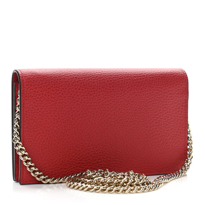Gucci Dollar Calfskin Medium Betty Chain Wallet Red 3 of 11