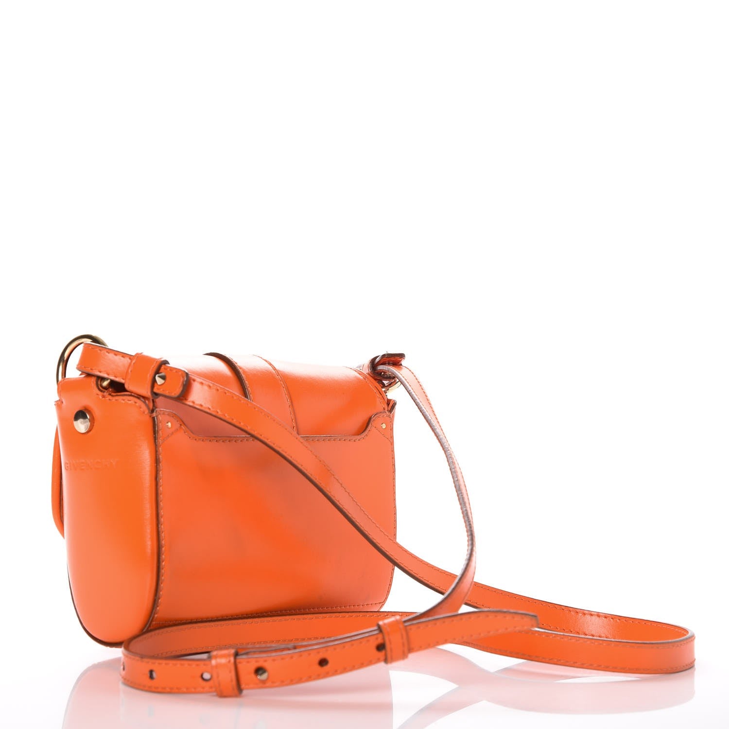 Givenchy Shiny Lambskin Obsedia Shoulder Bag Orange 3 of 10