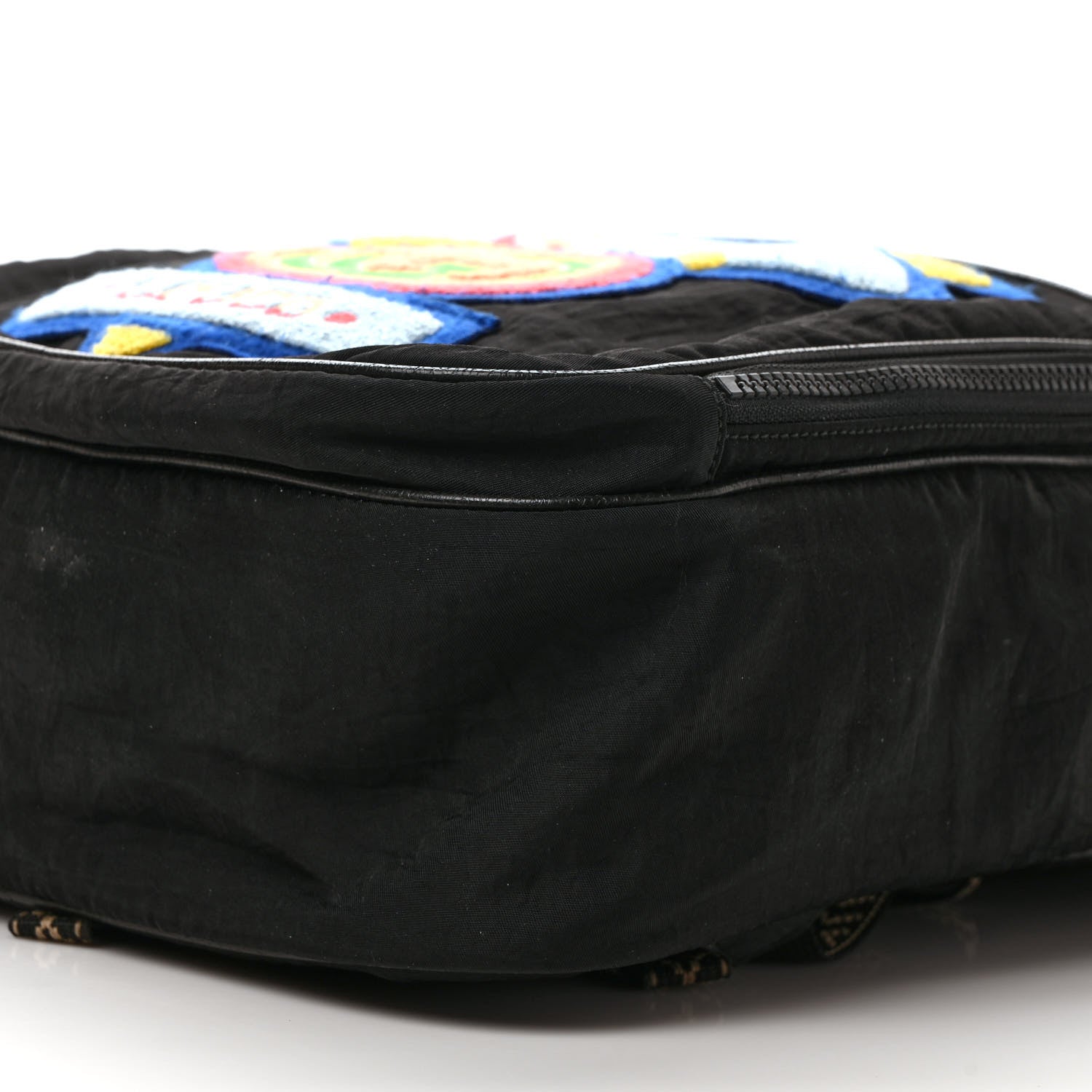 Gucci Nylon Twill 80s Logo Patch Backpack Black 9 of 11