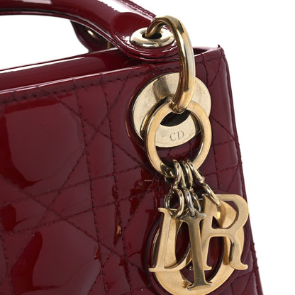 Christian Dior Patent Cannage Mini Lady Dior Red 12 of 13
