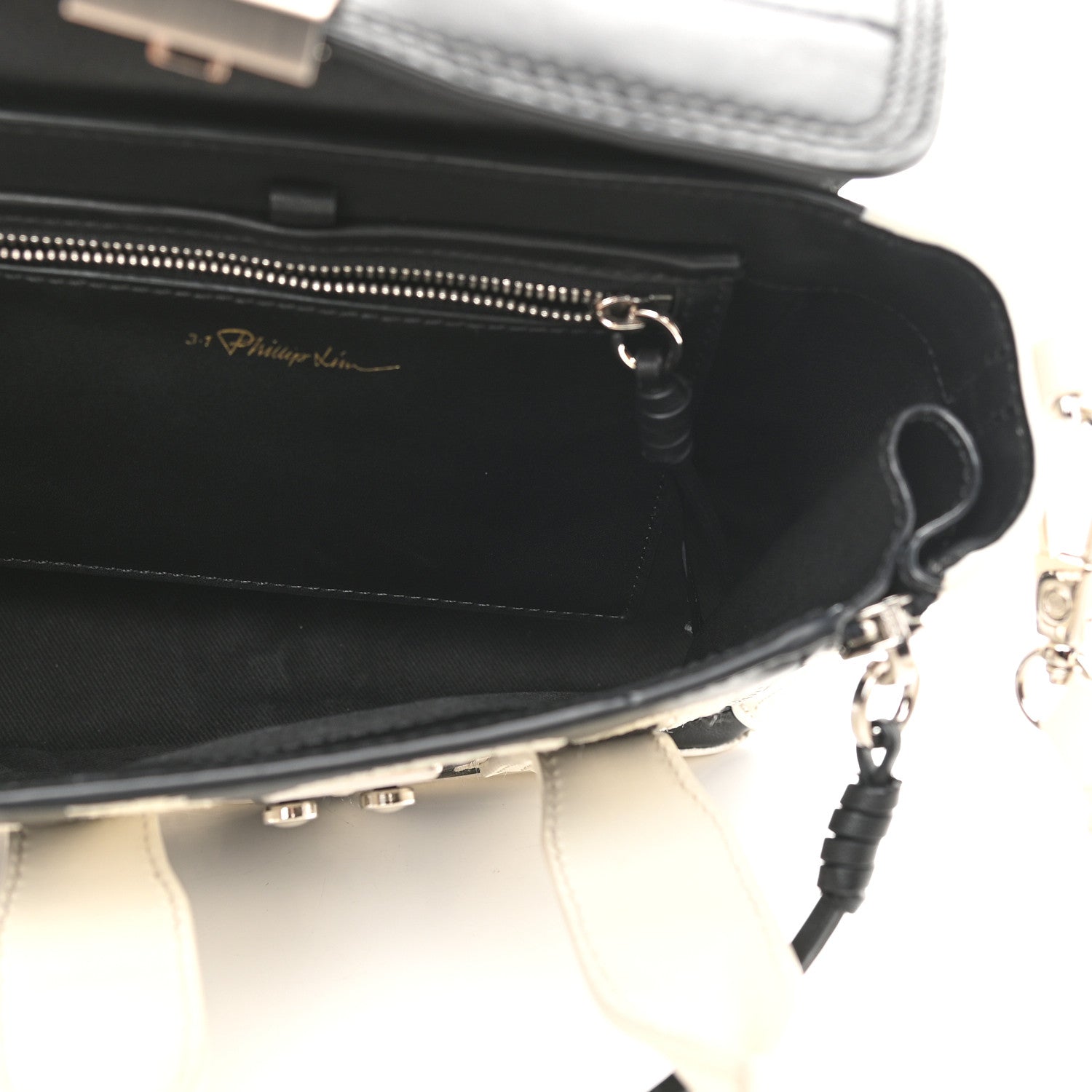 3.1 Phillip Lim Mini Embroidered Pashli Satchel White Black 5 of 9