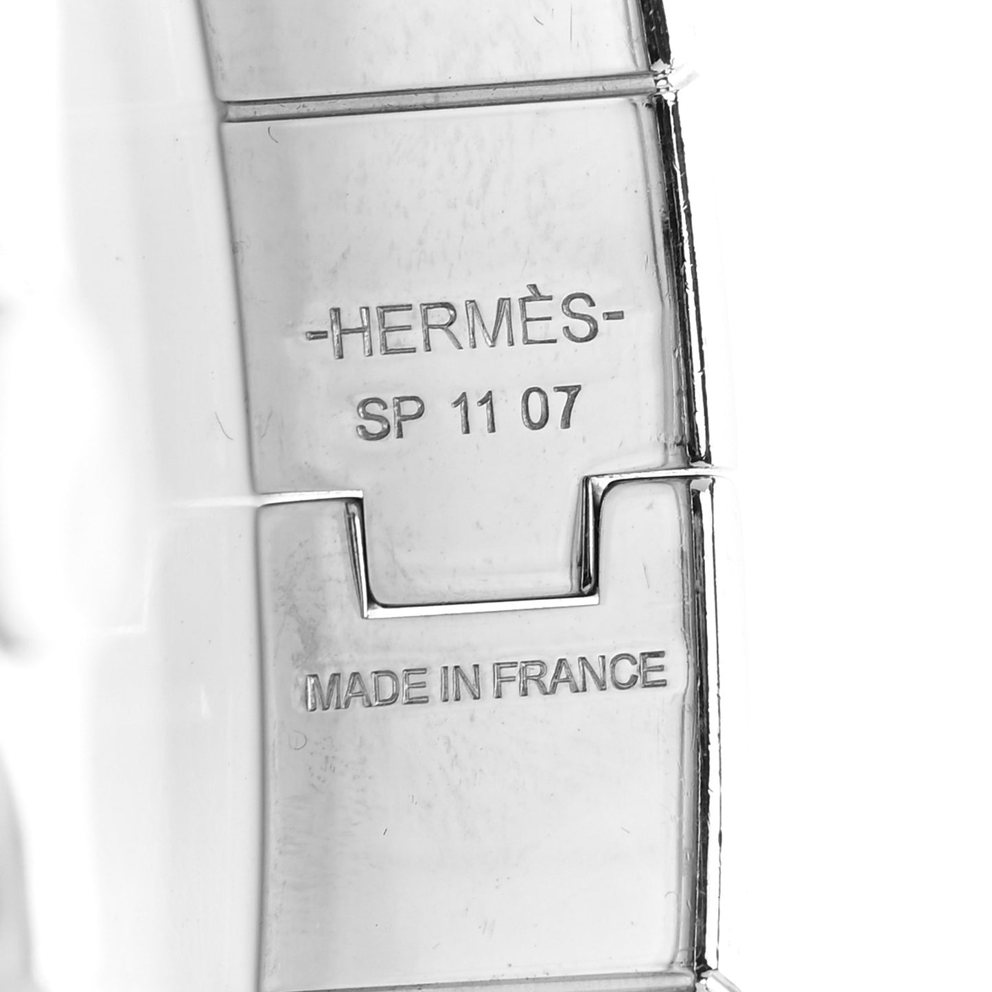 Enamel Charniere Uni Narrow Hinged Bracelet S Black