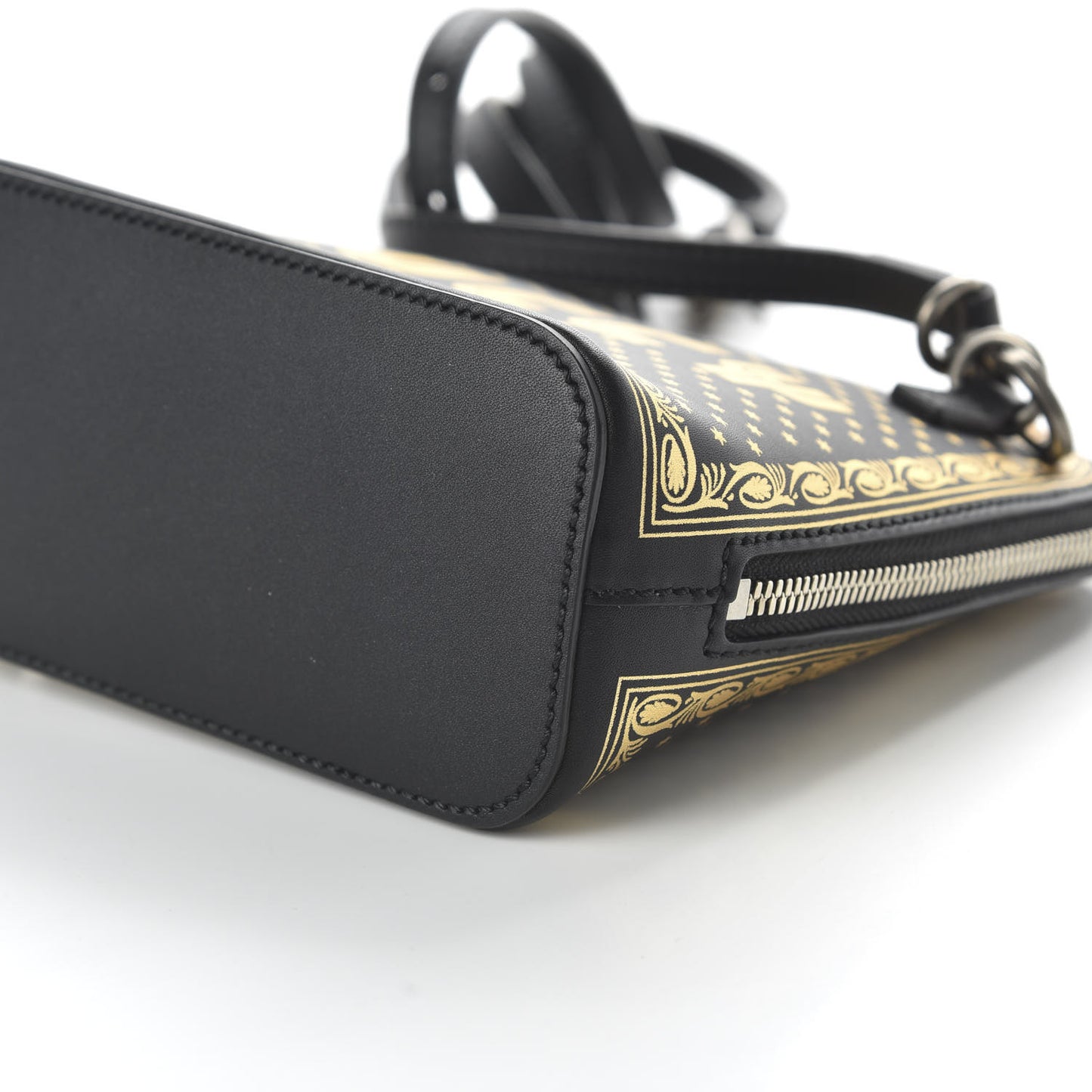 X SEGA Calfskin GUCCY Stars Mini Dome Shoulder Bag Black Gold