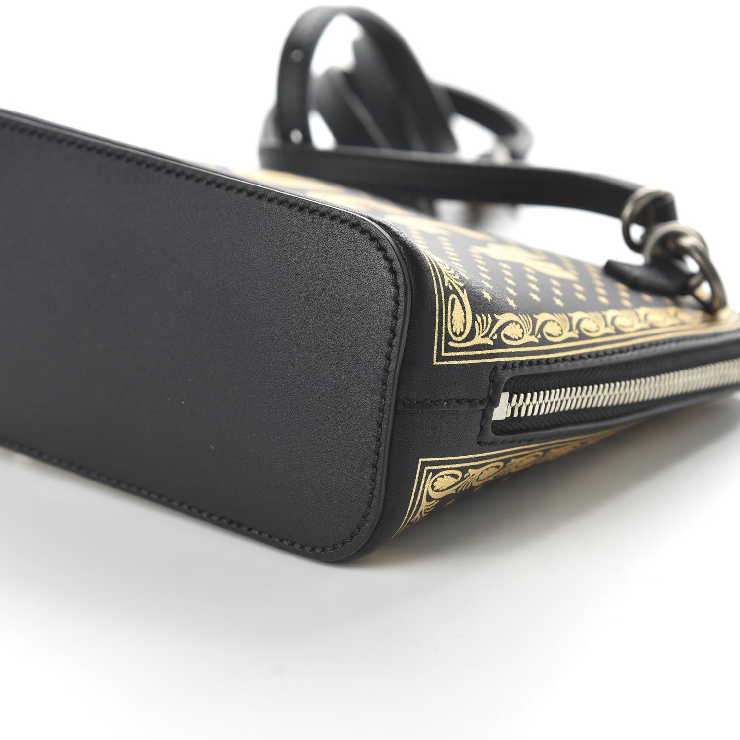 Gucci X SEGA Calfskin GUCCY Stars Mini Dome Shoulder Bag Black Gold 6 of 9