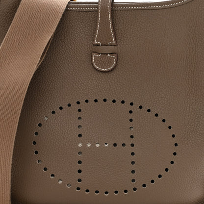 Hermes Taurillon Clemence Evelyne III PM Etoupe 8 of 10