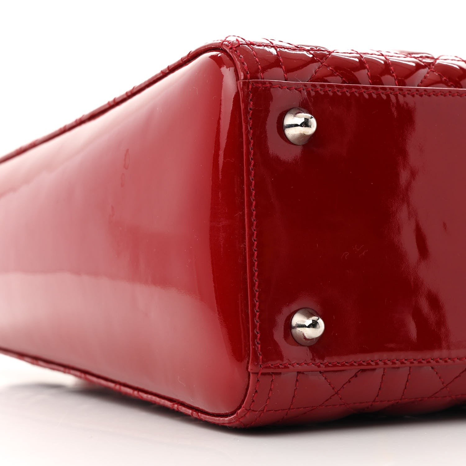 Christian Dior Patent Cannage Large Lady Dior Red 9 of 12