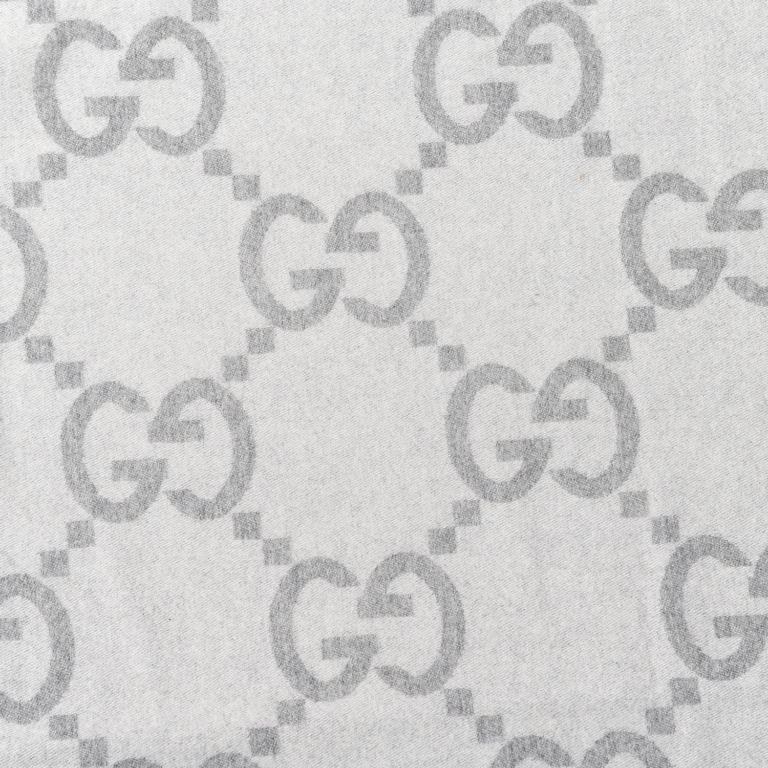 Gucci Wool Cashmere GG Monogram Blanket Grey 2 of 4