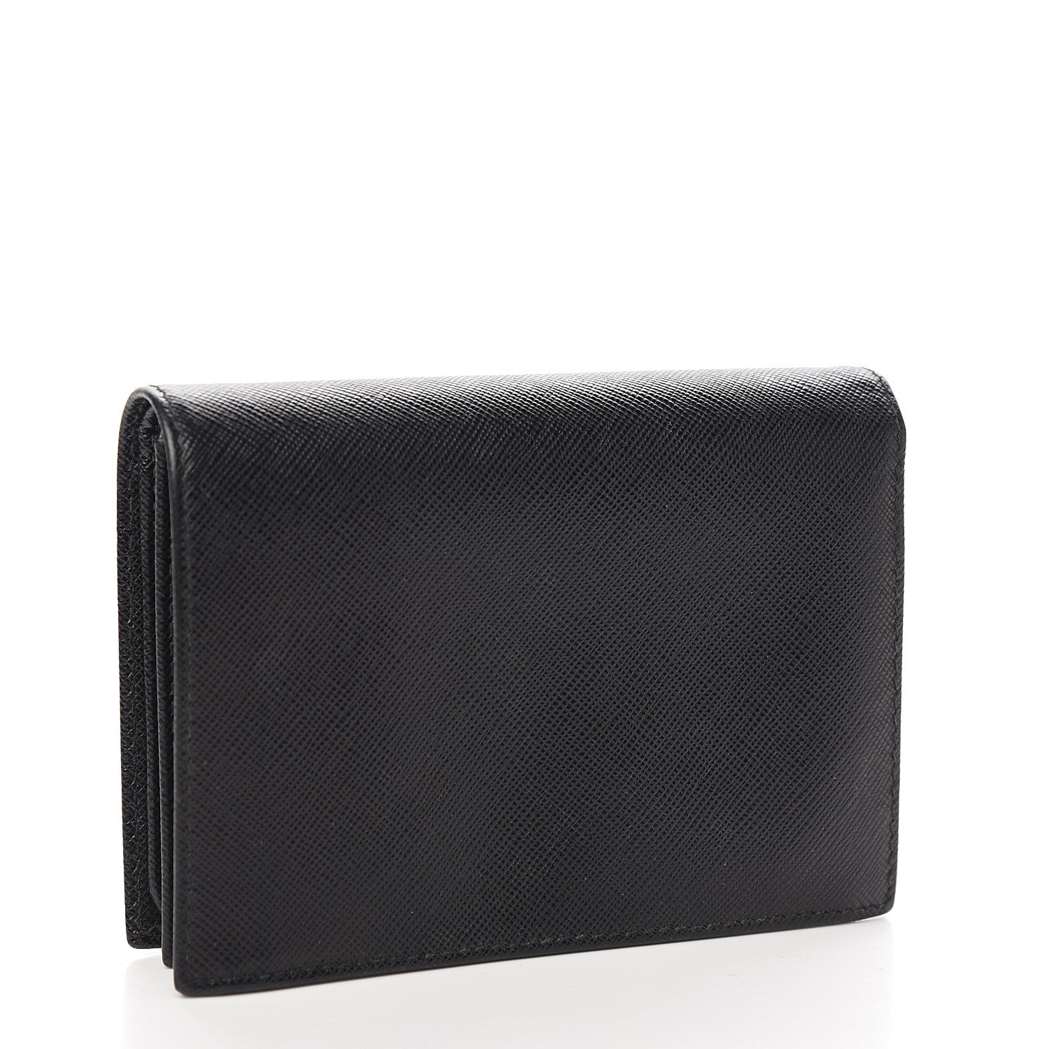 Prada Saffiano Metal Bi-Fold Wallet Black 2 of 6