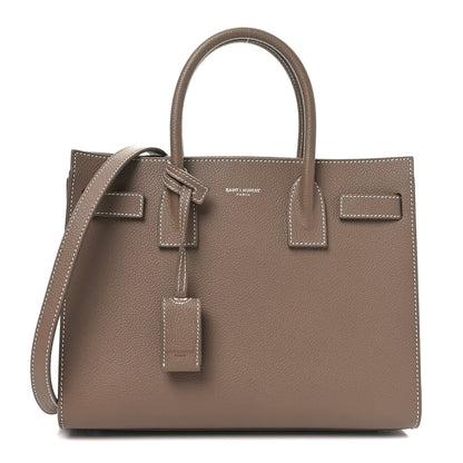 Saint Laurent Grained Calfskin Topstich Baby Sac De Jour Taupe 1 of 10