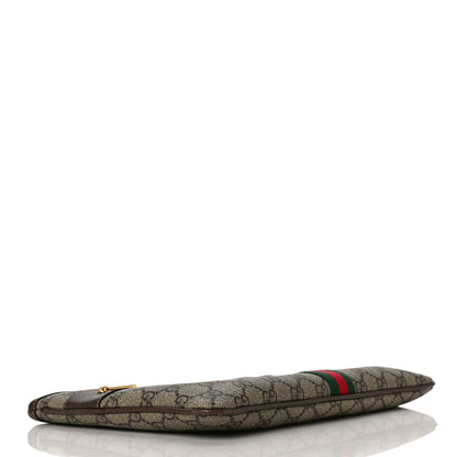 Gucci GG Supreme Monogram Large Ophidia Pouch Clutch Brown 4 of 10