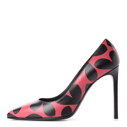 Saint Laurent Calfskin Big Heart Paris 105 Pumps 39 Rouge Black 1 of 11