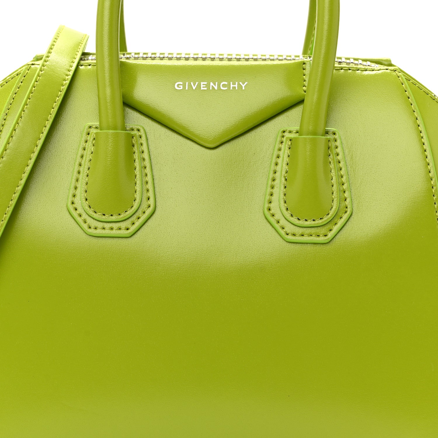 Givenchy Shiny Lord Calfskin Mini Antigona Citrus Green 7 of 9