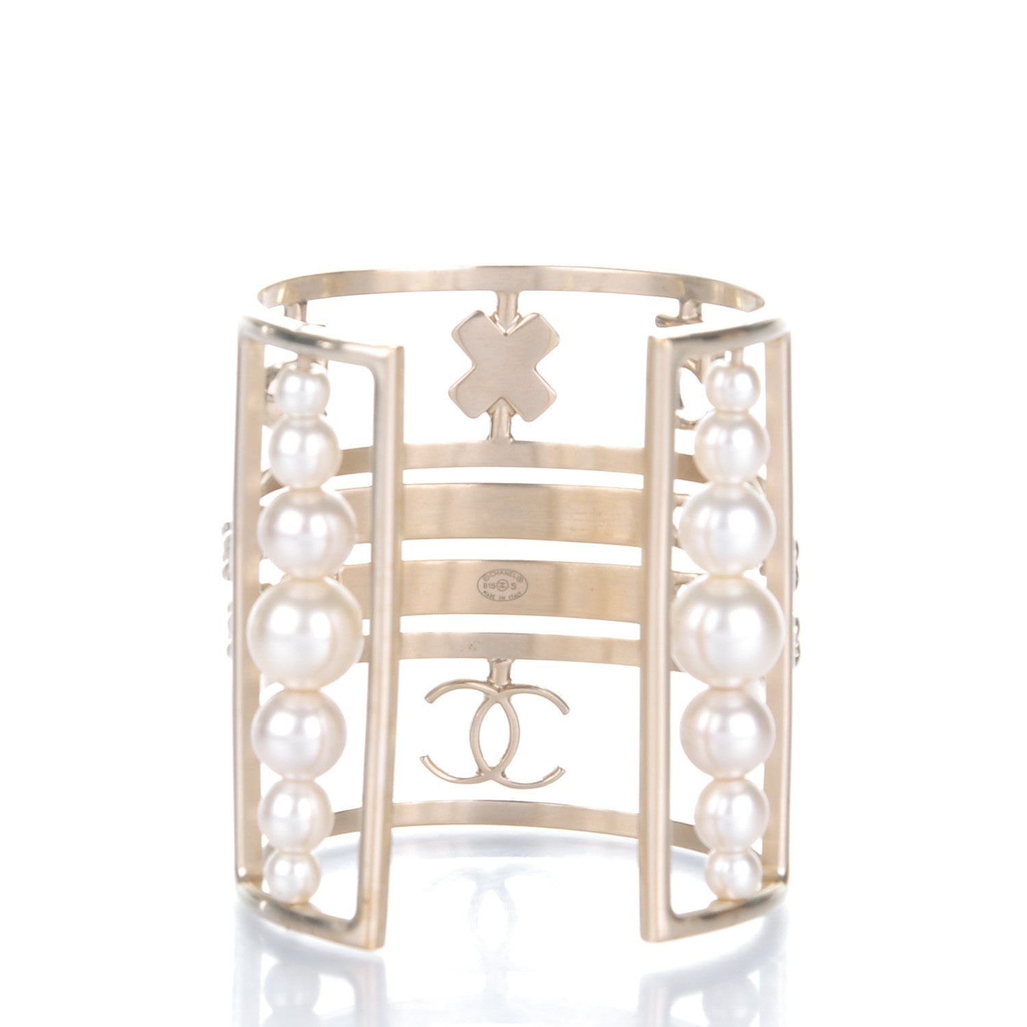 Chanel Metal Pearl CC Cuff Gold 3 of 5