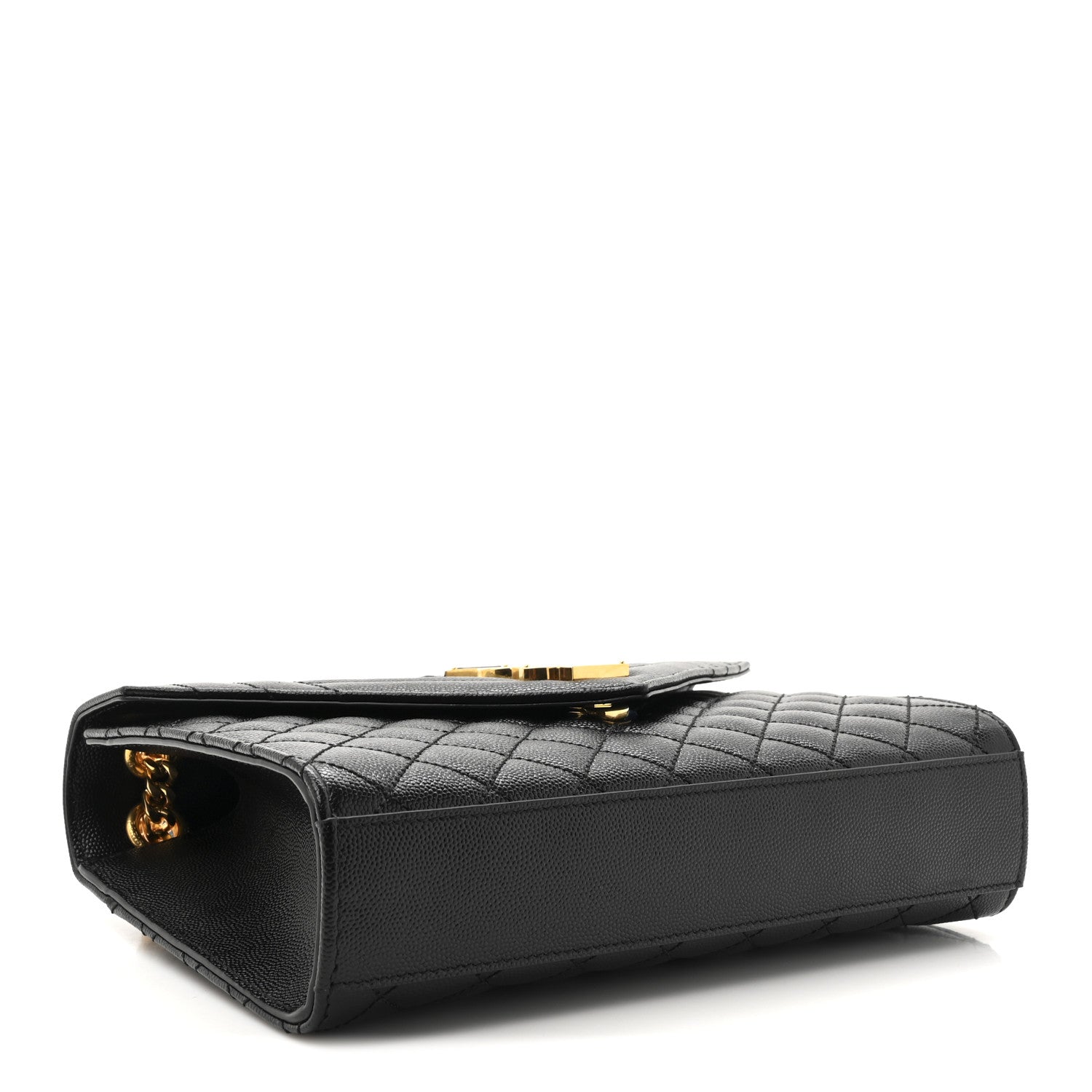 Saint Laurent Grain De Poudre Textured Mixed Matelasse Triquilt Medium Monogram Satchel Black 4 of 10
