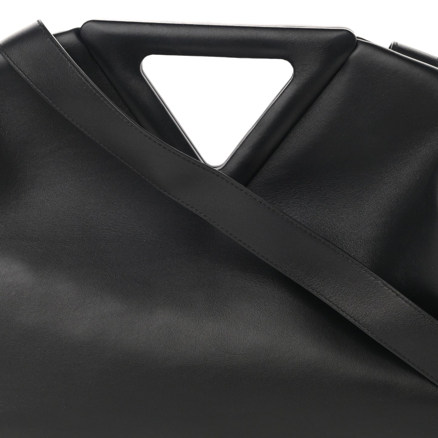Calfskin Large The Point Triangle Bag Black