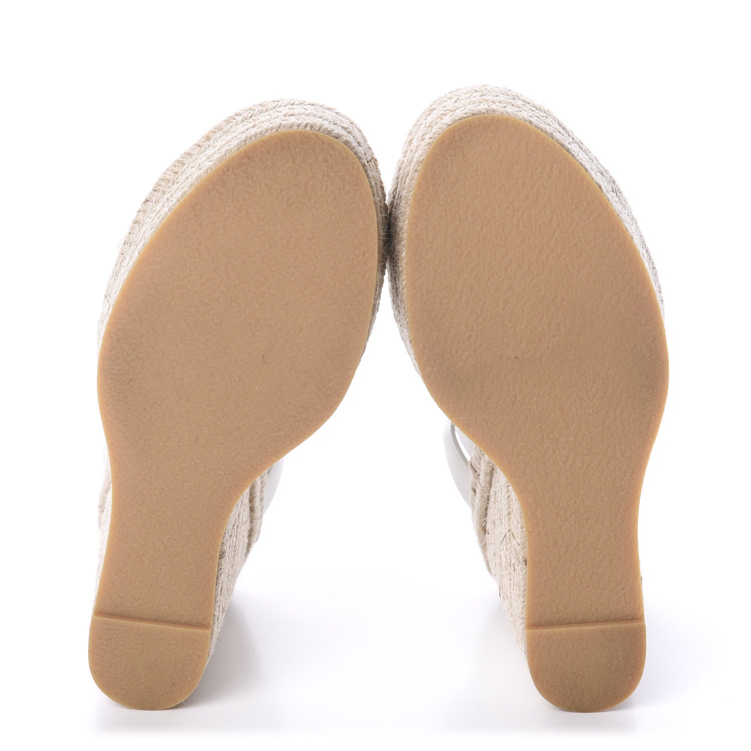 Saint Laurent Calfskin Tribute 95 Platform Espadrille Wedge Sandals 37.5 Porcellana 5 of 6