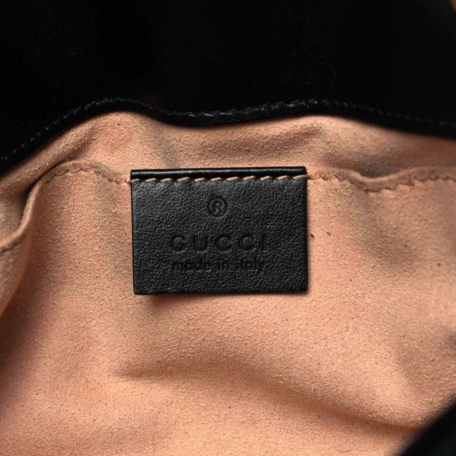 Gucci Calfskin Matelasse Mini GG Marmont Shoulder Bag Black 7 of 8