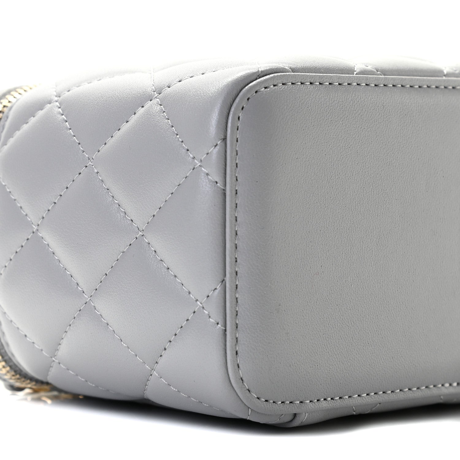 Chanel Lambskin Quilted Small Pearl Crush Vanity Case With Chain Grey 9 of 11