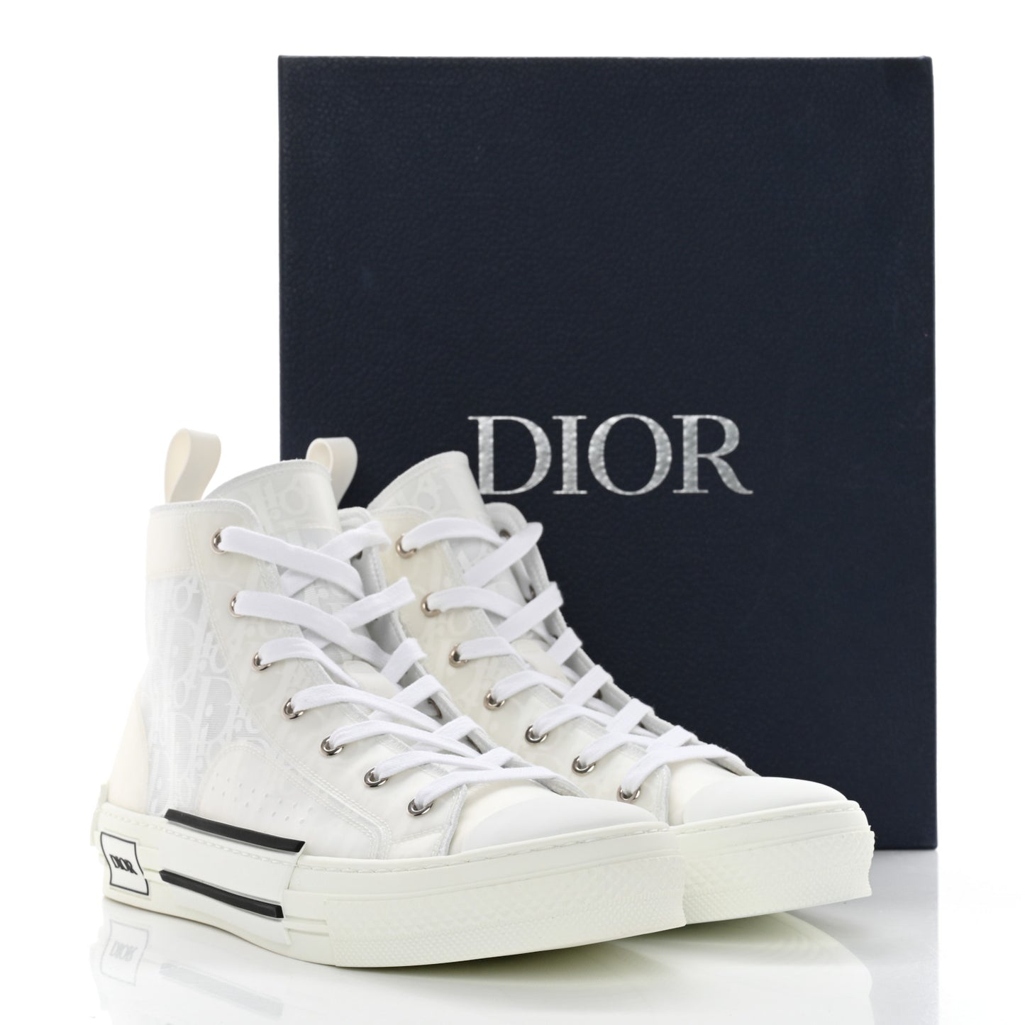 Technical Canvas Oblique Mens B23 High Top Sneakers 43 White