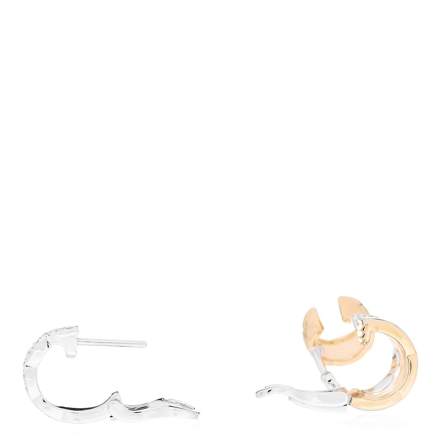 Chanel 18K Yellow White Gold Diamond Coco Crush Earrings 4 of 4