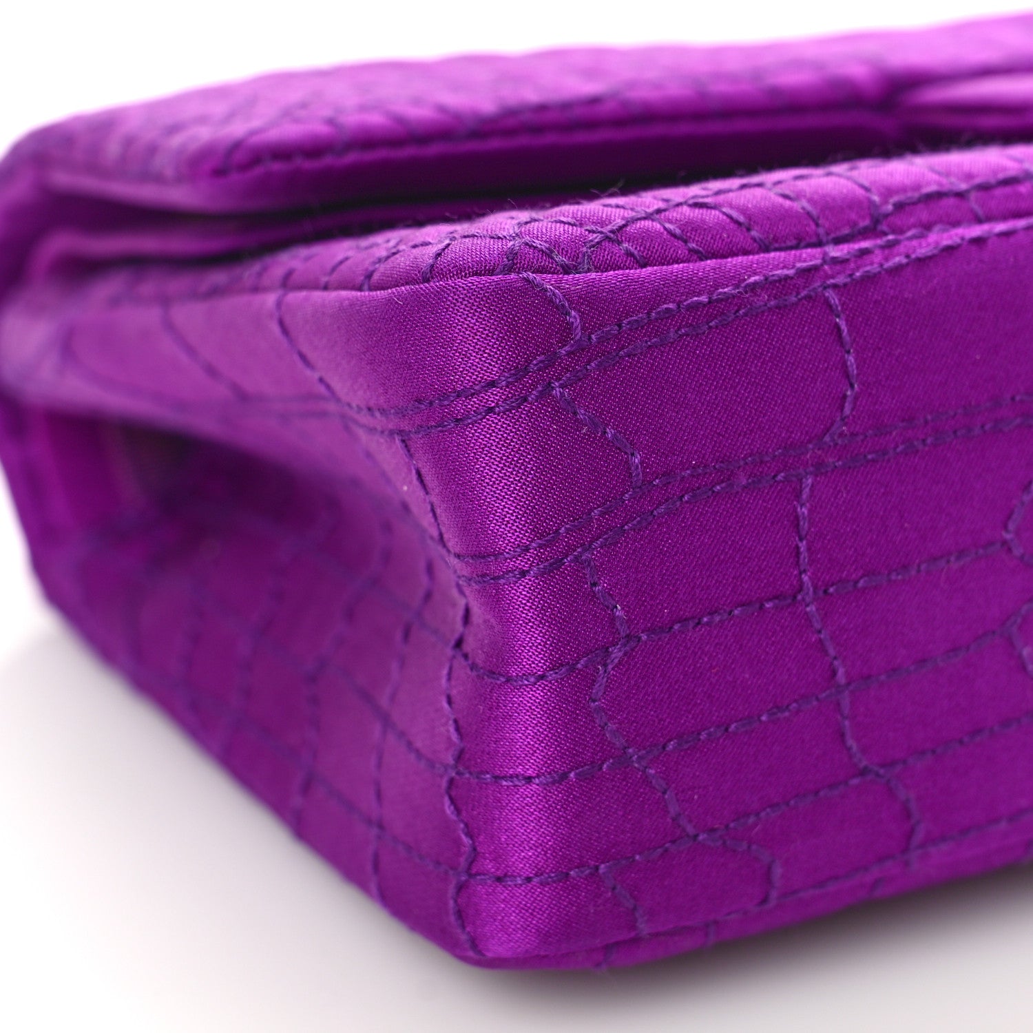 Chanel Satin Coco's Croc 2.55 Reissue 224 Flap Purple 8 of 11
