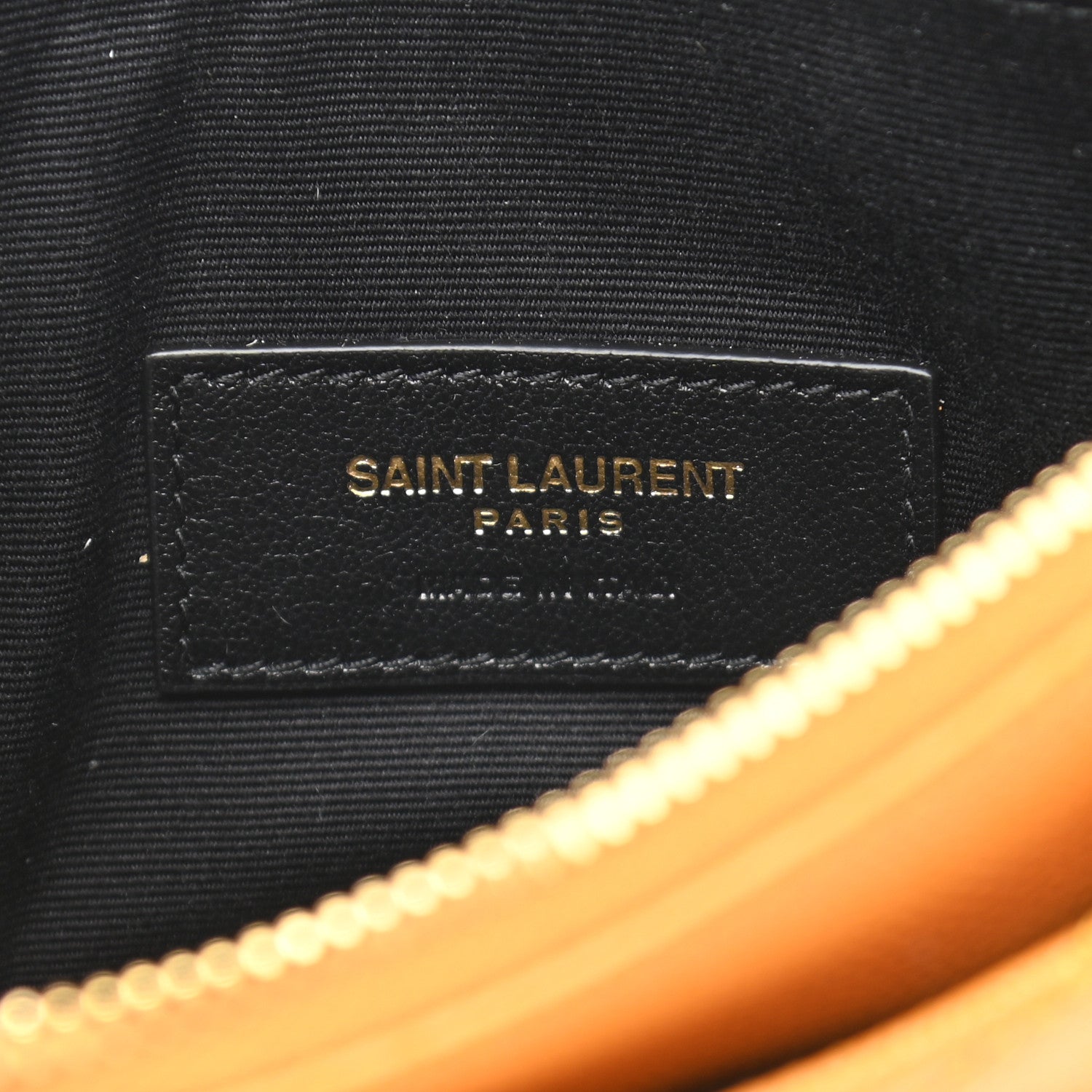 Saint Laurent Grain De Poudre Chevron Monogram Bill Pouch Senape Yellow 6 of 8