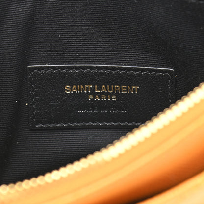 Saint Laurent Grain De Poudre Chevron Monogram Bill Pouch Senape Yellow 6 of 8
