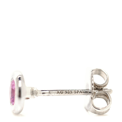 Tiffany Sterling Silver Pink Sapphire Elsa Peretti Color By The Yard Earrings 5 of 5