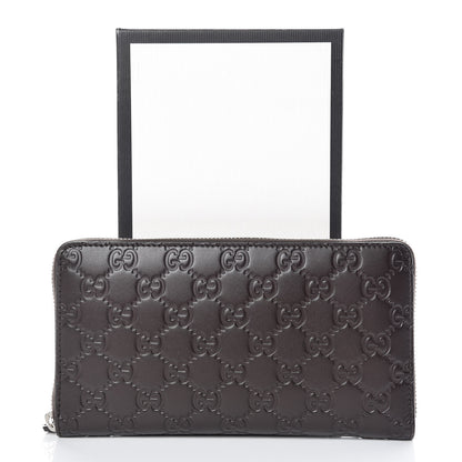 Gucci Guccissima Signature Zip Around Organizer Wallet Chocolate 10 of 10