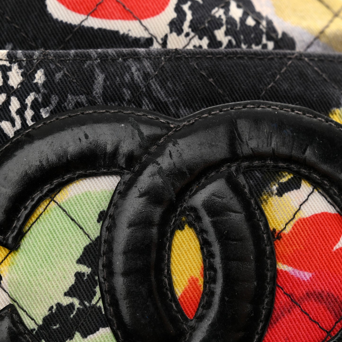 Canvas Floral Print Tote Multicolor