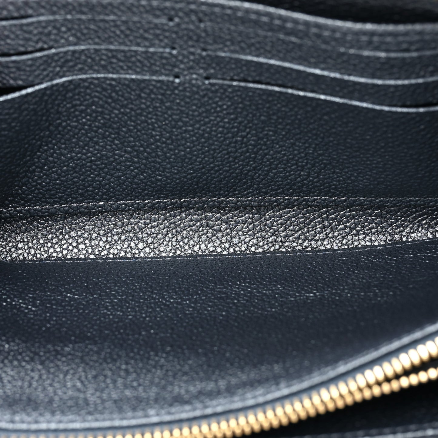 Metallic Empreinte Monogram Zippy Wallet Navy Blue